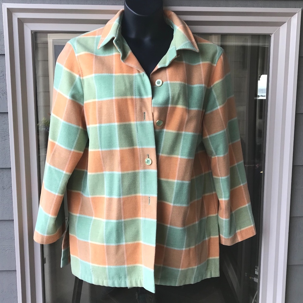 Escada cashmere boxy jacket big plaid, 44/14